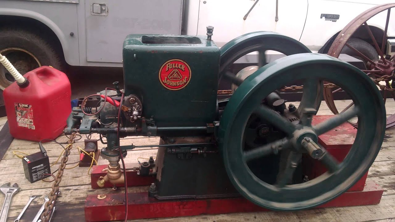 1919 Fuller and Johnson 3HP K throttlegoverned engine YouTube