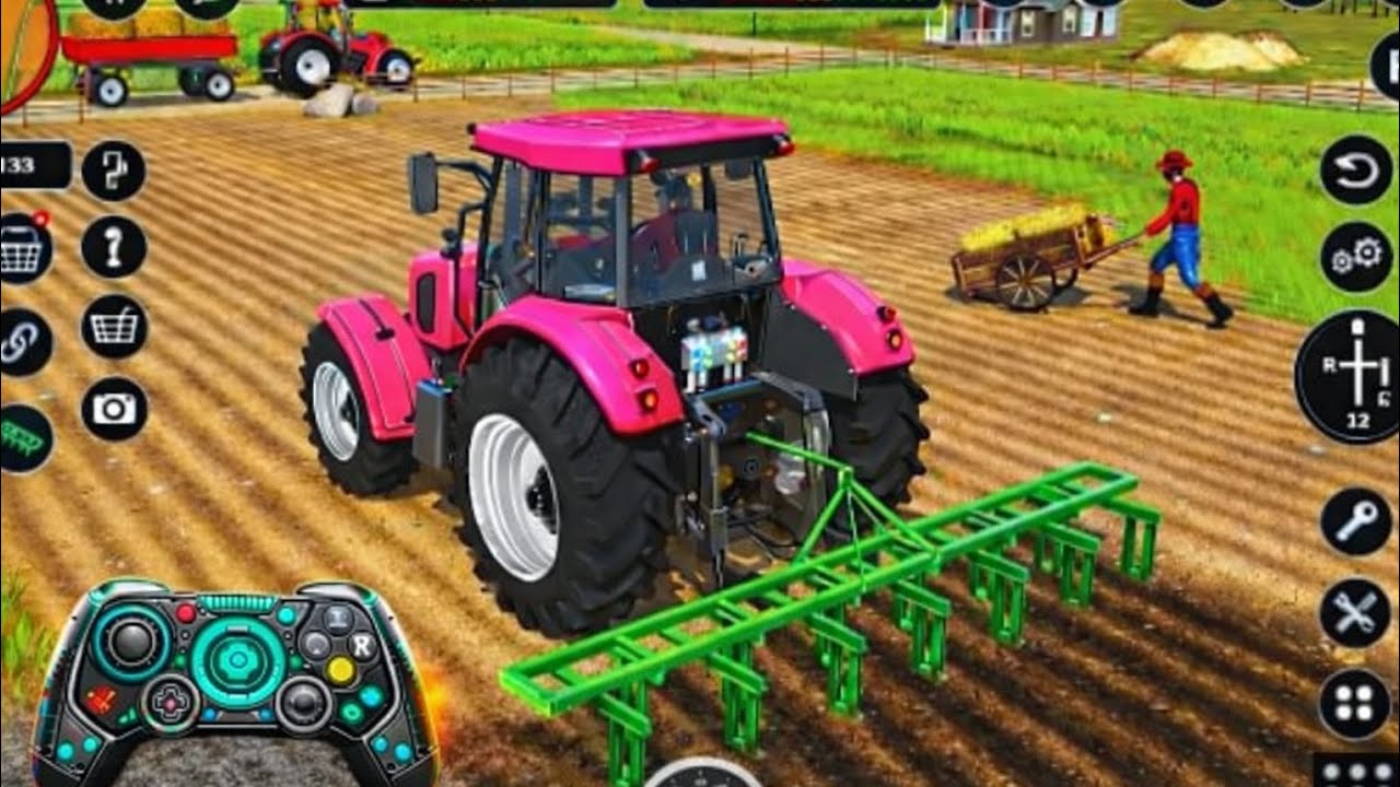 Real Tractor Ploughing Gameplay | HAL Jotai Farming Simulator | Village ...