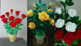 Örüp Para Kazanmanız İçin 130 Çeşit Örgü Gül 🌹130  Knitted Roses for You to Knit and Earn Money