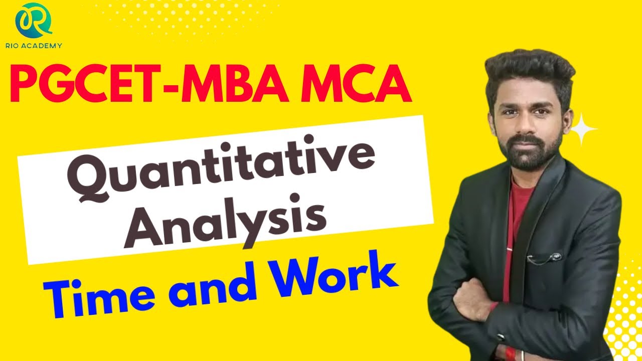 PGCET MBA-MCA | quantitative analysis | Time and Work | EXAM 24 - YouTube