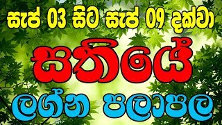 Lagna Palapala Sep 03Rd To Sep 09Th, 2018 Weekly Horoscope Rukshan Jayasekara Lagna Palapala