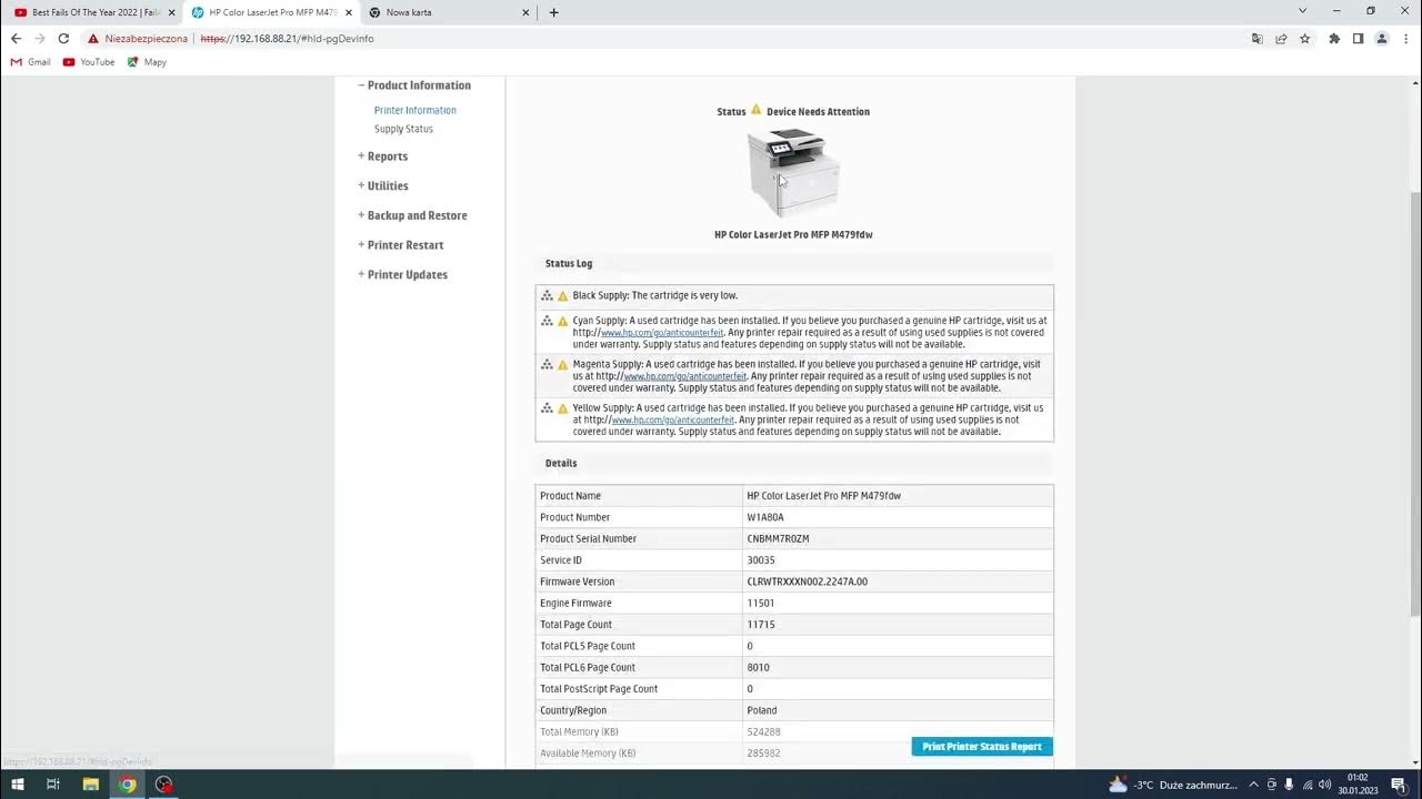 How to calibrate Color Interval on HP Color LaserJet Pro / Set auto