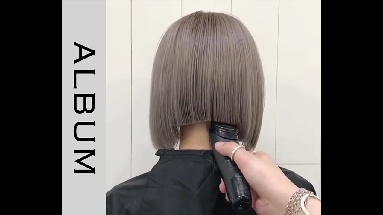 ハイトーンボブ バリカンカットでお洒落なミニマルボブ かき上げバングの作り方 ヘアカット Album Youtube