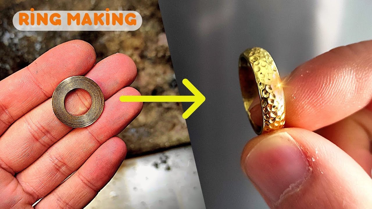 Изготовление обручальных колец с латунными гайками - Изготовление колец с гайками