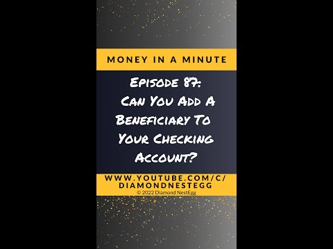 Adding A Beneficiary To Your Checking Account | Money In A Minute #SHORTS