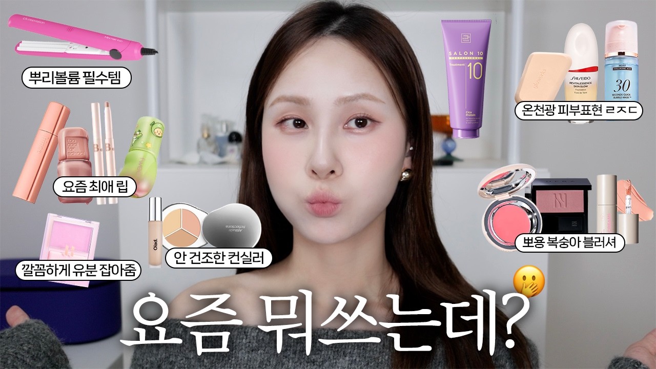 꼭 써야하는 잘쓴템 추천 16가지 공개🌟 찐템만 탈탈 털어온.. ⋆˳˚🧺˳⋆ (존예 립, 깐달걀 파데, 헤어볼륨 팁, 복숭아 블러셔)