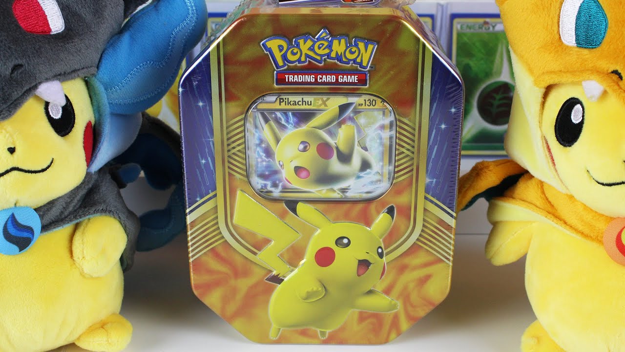 Opening the NEW Pikachu EX Battle Heart Tin! | Pokemon Cards