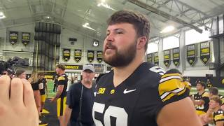 OL Trevor Lauck at Iowa football media day 2026