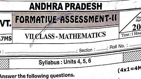 7th class maths fa 2 question paper 2024 - 2025