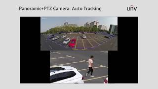 UNV Panoramic+PTZ camera auto tracking
