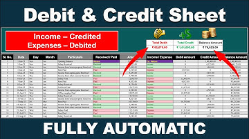 How To Make Professional DEBIT and CREDIT Sheet in MS Excel ?