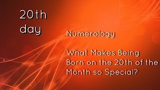 If you were born on the 20th of any month then this video is for you!
typically when we look at number 20 add 2 + together and observe "2...