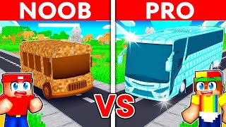 NOOB vs PRO: School BUS House Build Challenge in Minecraft!