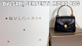 My FIRST BVLGARI Bag🛍️✨ BVLGARI Bag Unboxing | BVLGARI Serpenti Reverse Micro Top Handle Bag