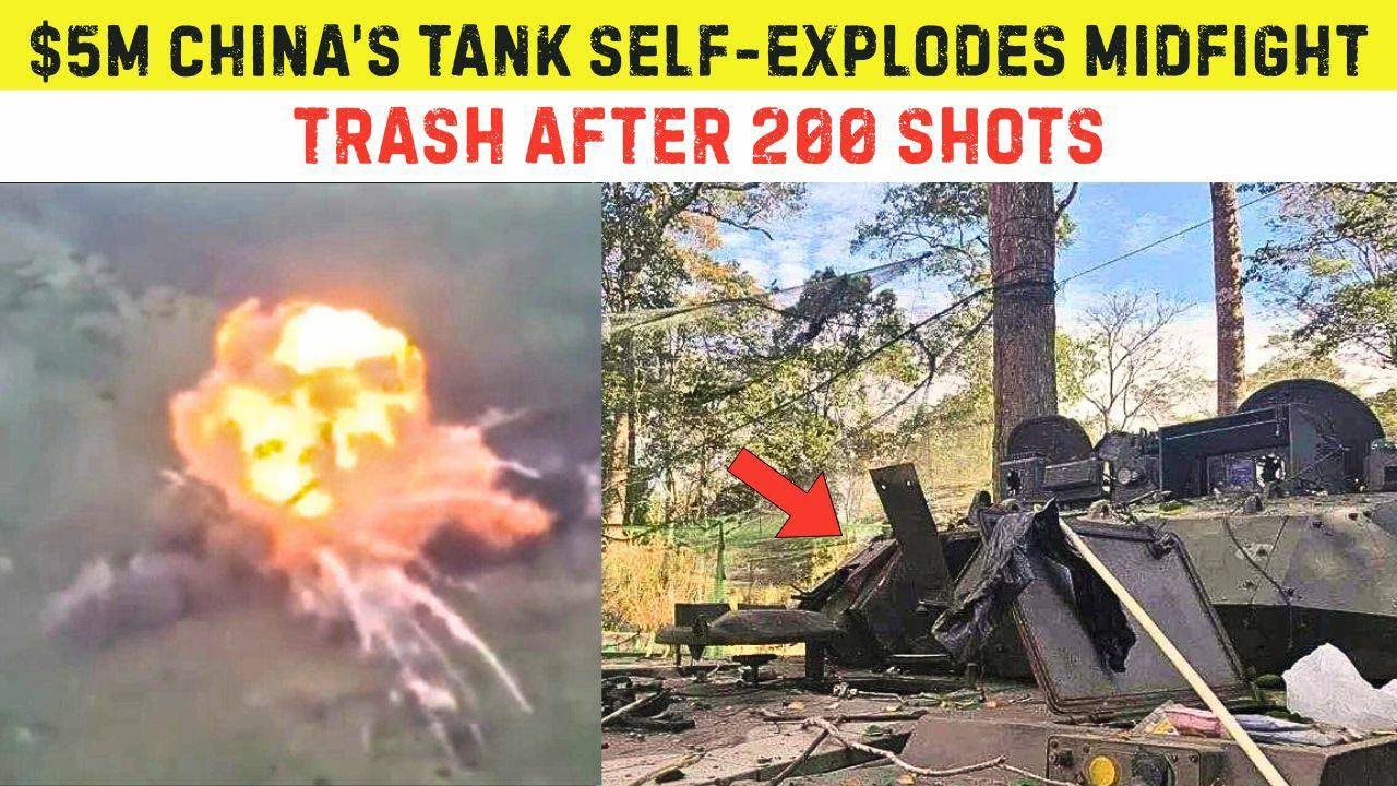 Китайское оружие унижено! Танк VT-4 стоимостью 5 миллионов долларов самоуничтожился, экипаж сгоре...