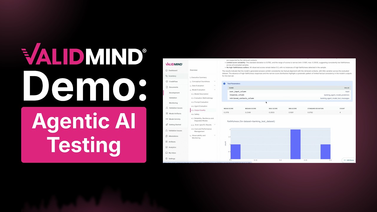 Agentic AI Testing & Governance for Financial Services | ValidMind Demo ...
