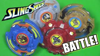 Slingshock Battle Fang Dragoon, Crystal Dranzer, Guard Draciel, Phantom Driger Beyblade Burst