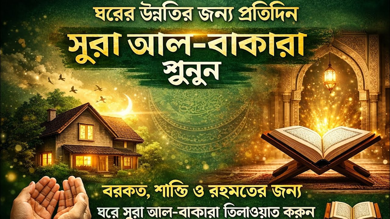 ঘরের উন্নতির জন্য প্রতিদিন সূরা বাকারা শুনুন,Sura Al Baqarah Full Quran Recitation Ahmed Al Shalabi