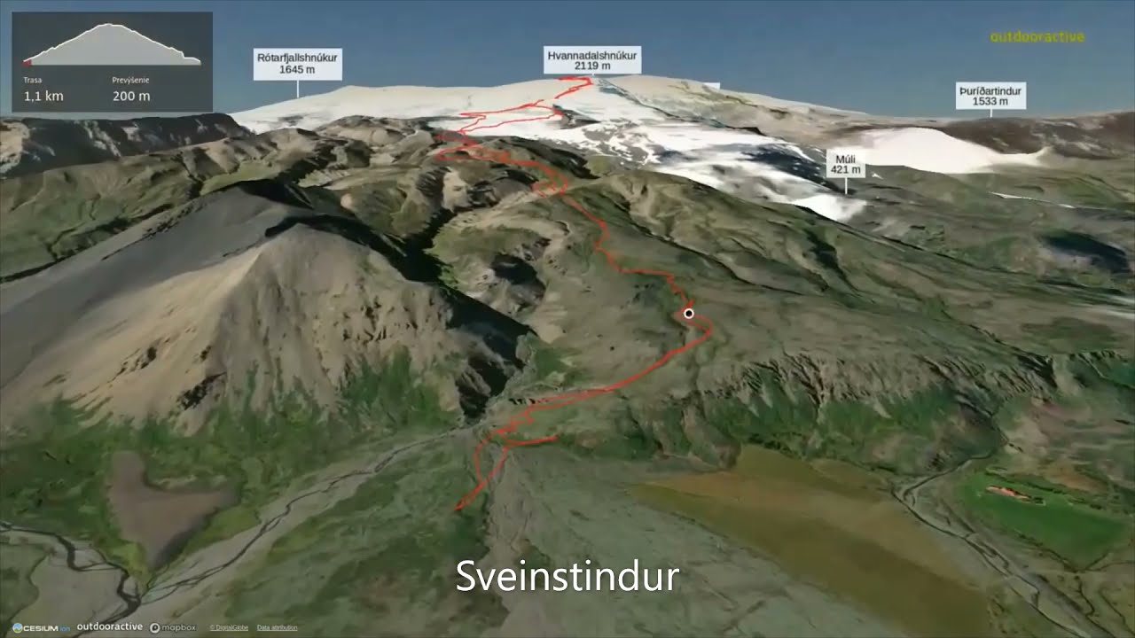 Sveinstindur ∆ hiking trails ∆ 3d-trail.com/iceland/ — Sveinstindur — video poster
