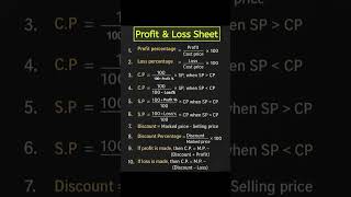 📚📕profit and loss cheat sheet 💥🔥