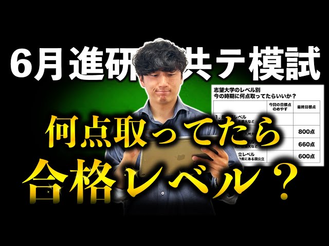 June Shinken Common Test Mock Exam] What score should you aim for