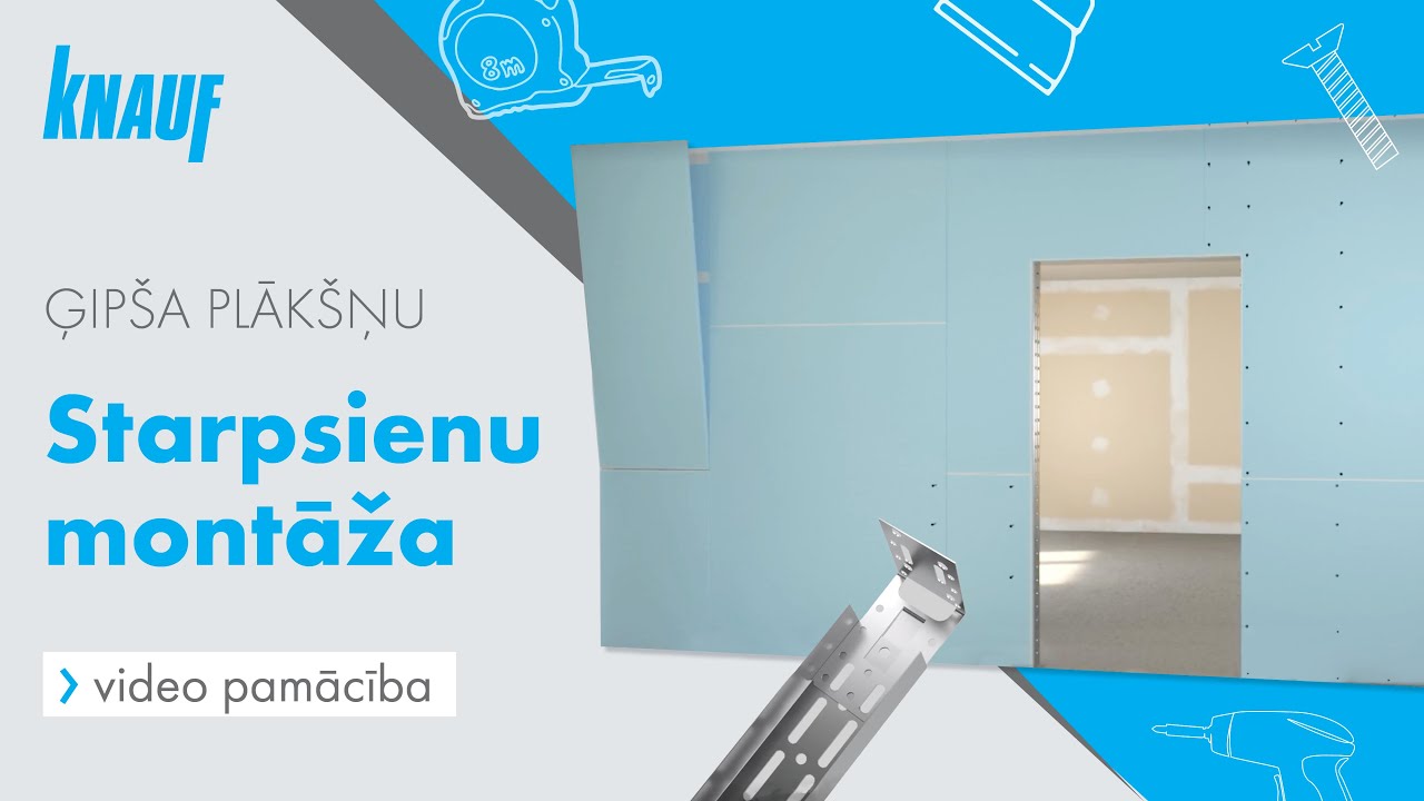 Ģipša plākšņu starpsienas montāža