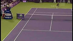Caroline Wozniacki cramping and full body twitch (Doha 2009)