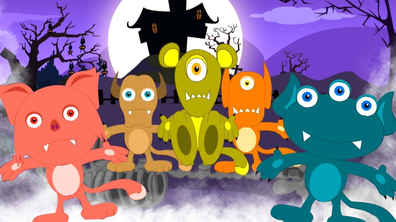 Cinco monstrinhos | poesia infantil | Five Little Monsters | rimas de berçário | Kids Rhymes