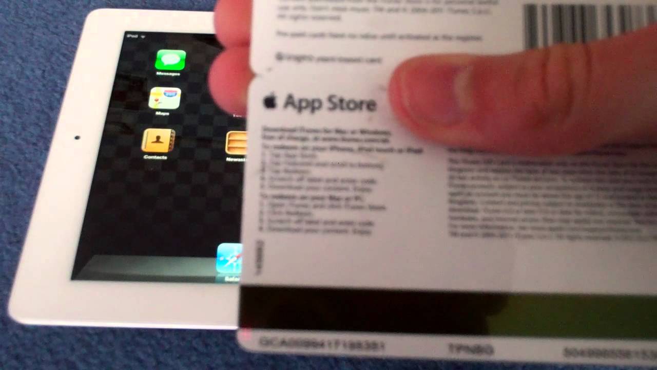 teksten storting Populair How to Put an App Store / iTunes Gift Card on Your Device : iPad / iPhone /  iPod Touch - YouTube