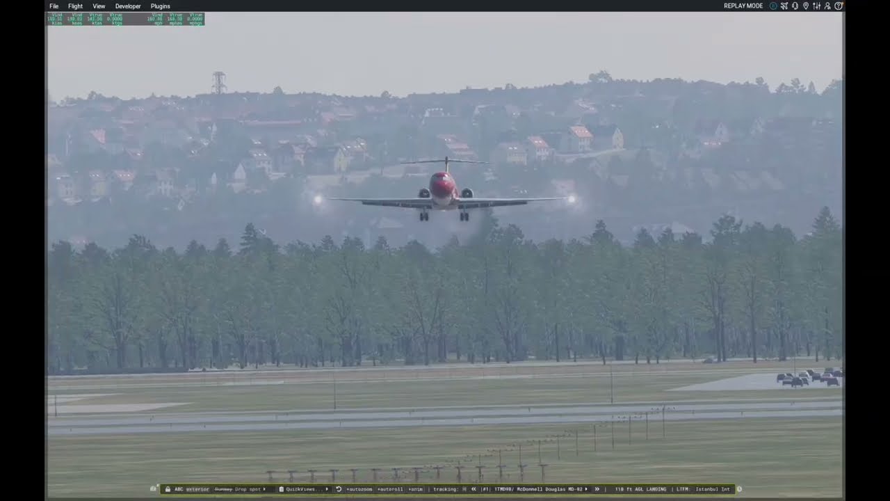 MD-83 flight from Smaland Airport, Sweden to Istanbul Airport, Turkey. With jammed nosewheel.