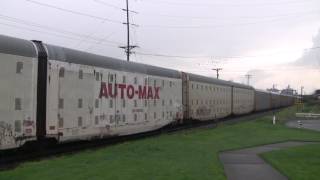 BNSF 8188 Leads A Vehicle Train @ Old Town Tacoma, WA w Canon HF11
