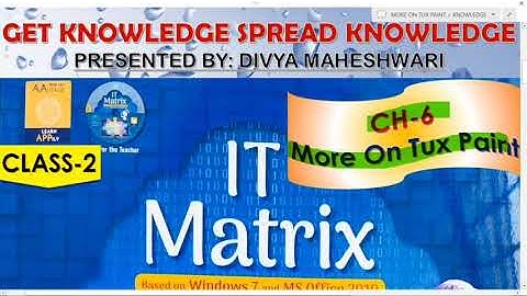 IT MATRIX PART-1 CLASS-2 CH-6  MORE ON TUX PAINT