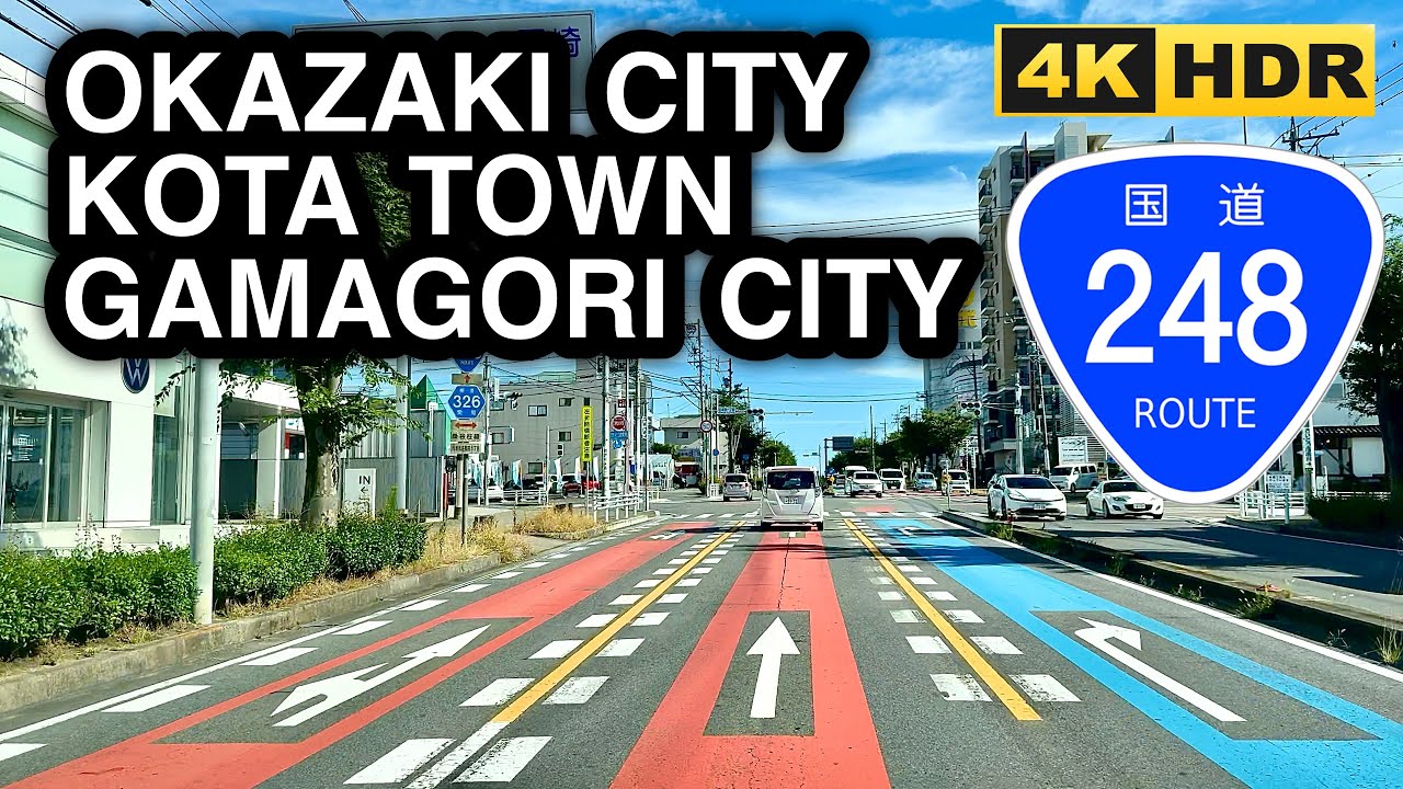 Okazaki City Drive towards Kota Town and Gamagori City at National Route 248 | JAPAN Road Trip | 4K