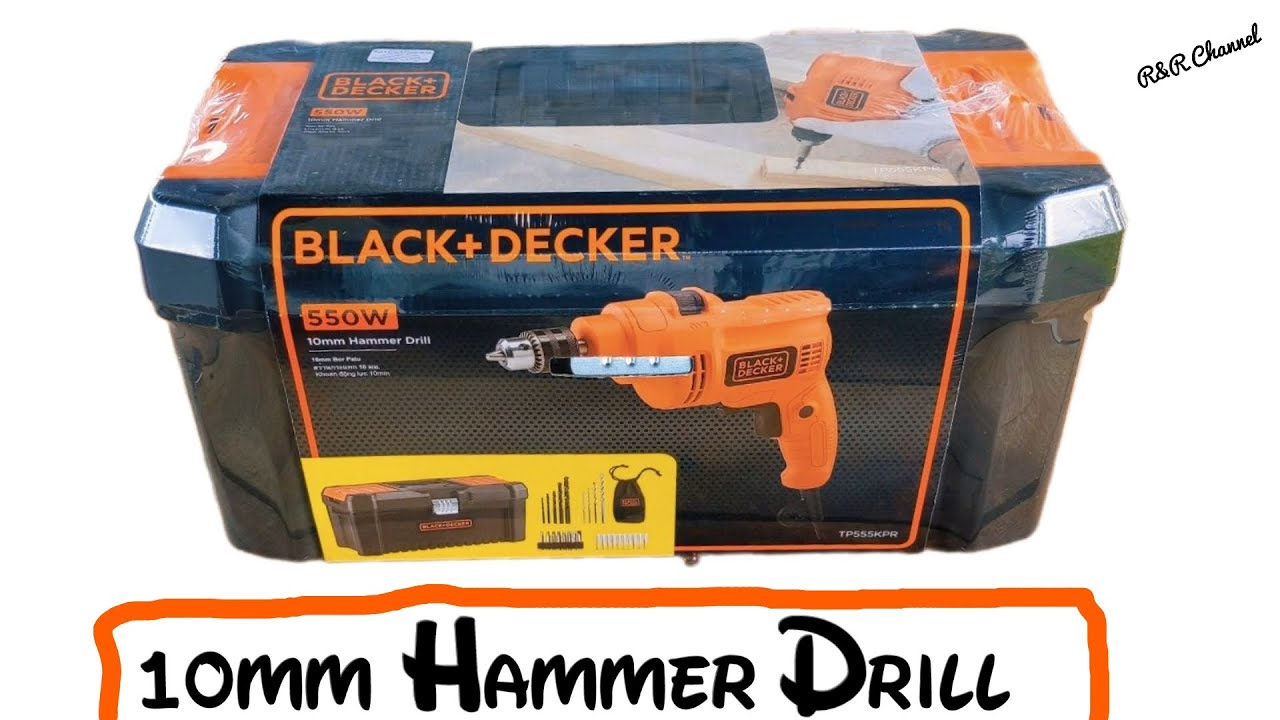 BLACK & DECKER Hammer Drill 10mm with Toolbox & Accessories (TP555KPR-XD)