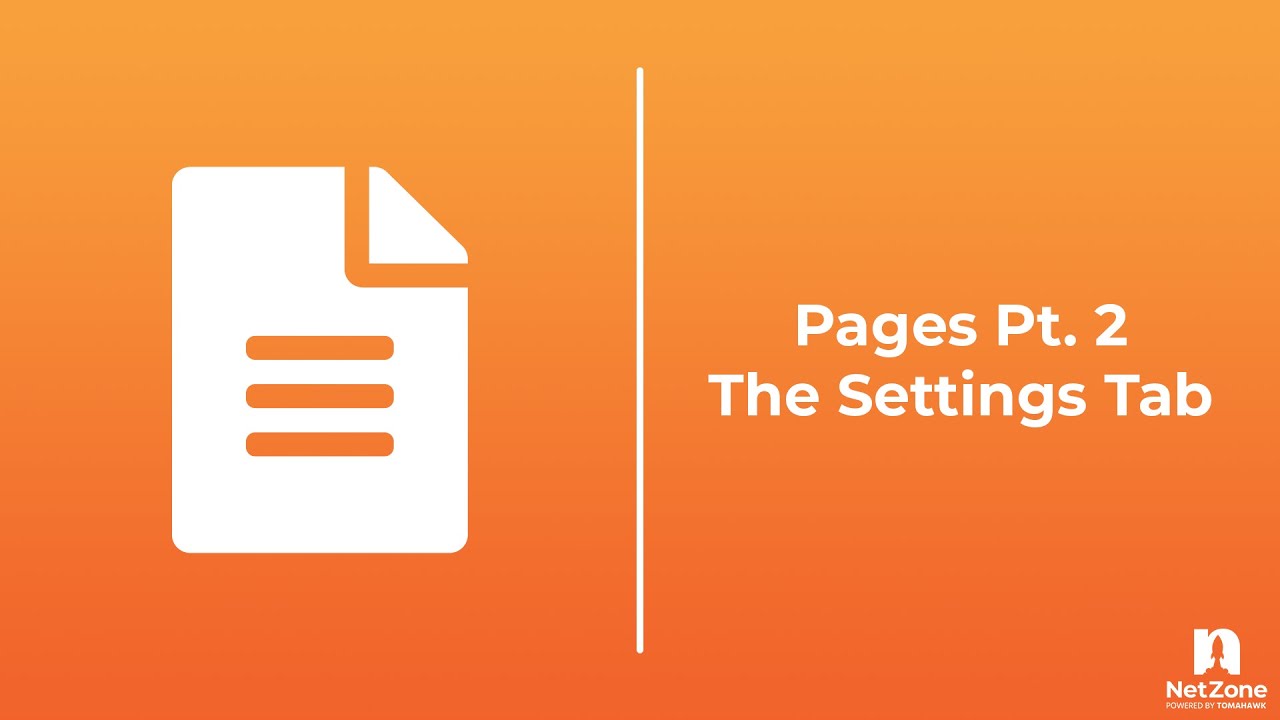 Netzone Menu NetZone CMS 101: Pages Pt. 2 - The Settings Tab - YouTube