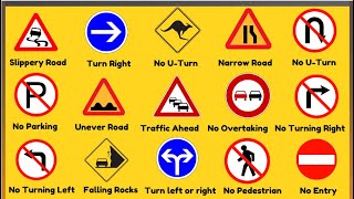 57 Important ROAD SIGNS That You Need To Know When Driving | Traffic Signs | English Vocabulary