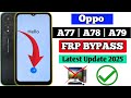 Oppo A77, A78 , A79 5G Share Not Working - Frp Bypass || Android 13 / 14 / 15 Without PC 2025 ||