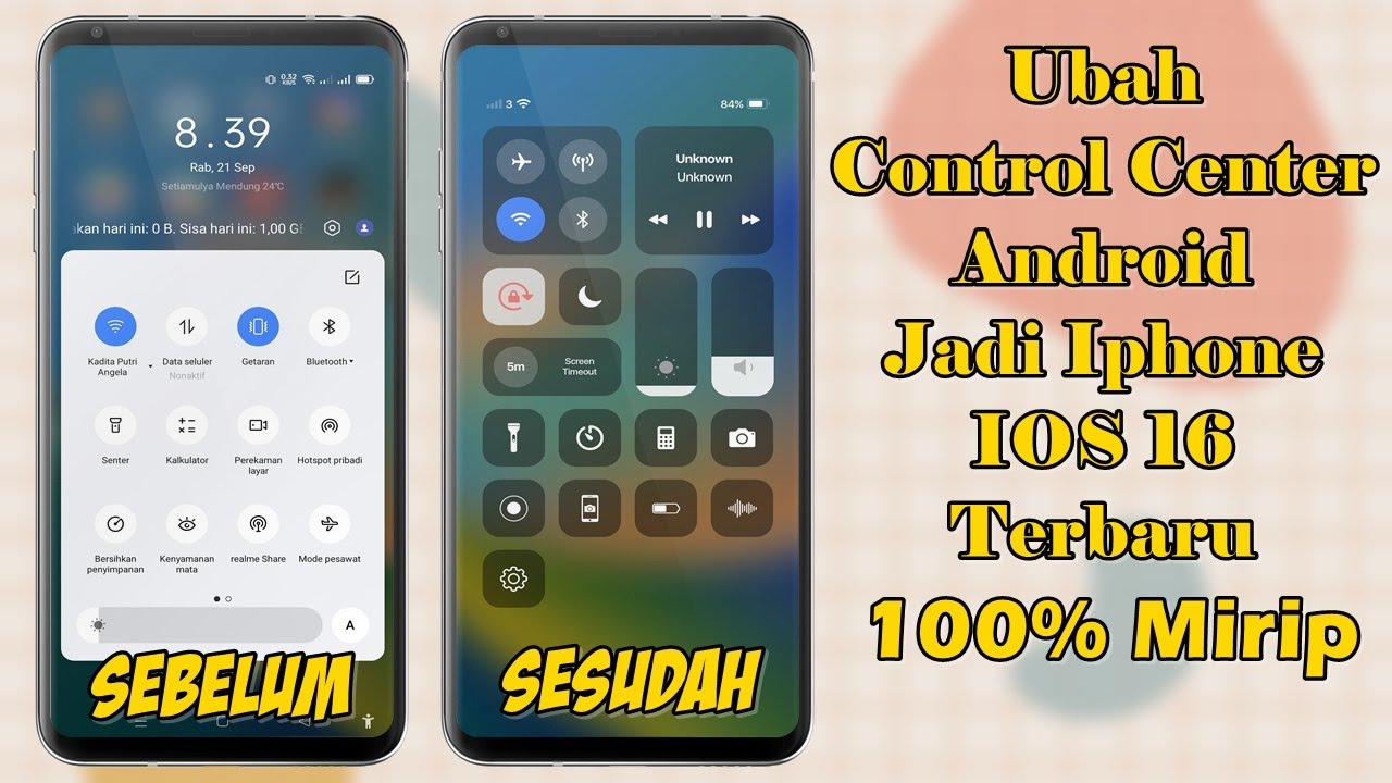 Cara Ubah Tampilan Control Center Android Menjadi Iphone IOS 16 - YouTube