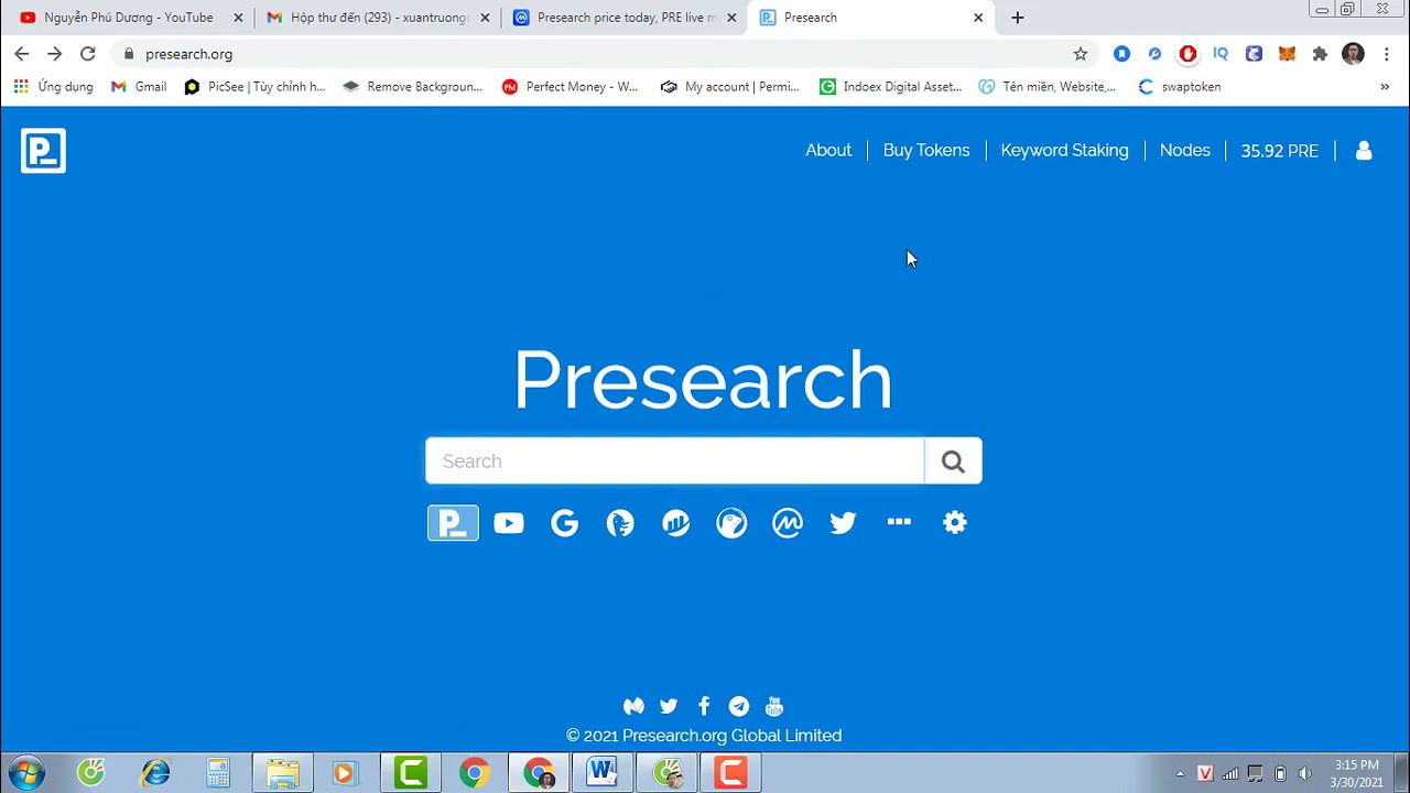 57   Kiếm 1000$ miễn phí với Presearch   PRE Coin ngon hơn Brave   Đã list sàn   Trường AM