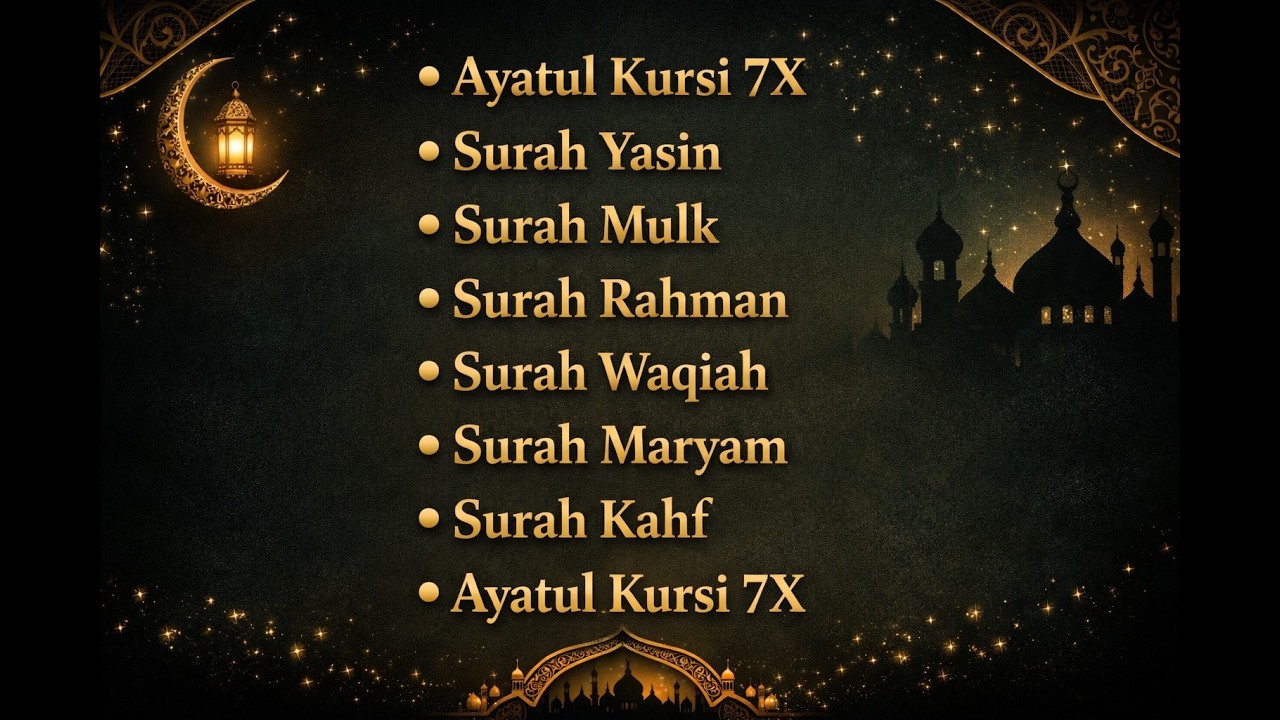 Ayatul Kursi 7x + Surah Yasin, Rahman, Mulk, Waqiah, Maryam & Kahf | Powerful Quran Recitation