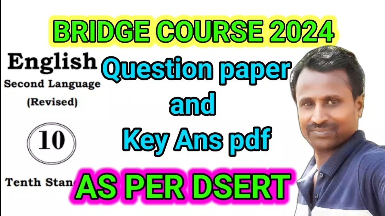 Bridge Course Question Paper 10th English Bridge Course 2024 | pre test Question paper & key answer ...