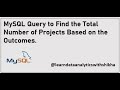 How to Find Total Number of Projects by Outcome in MySQL | Crowdfunding Project | Easy SQL Tips