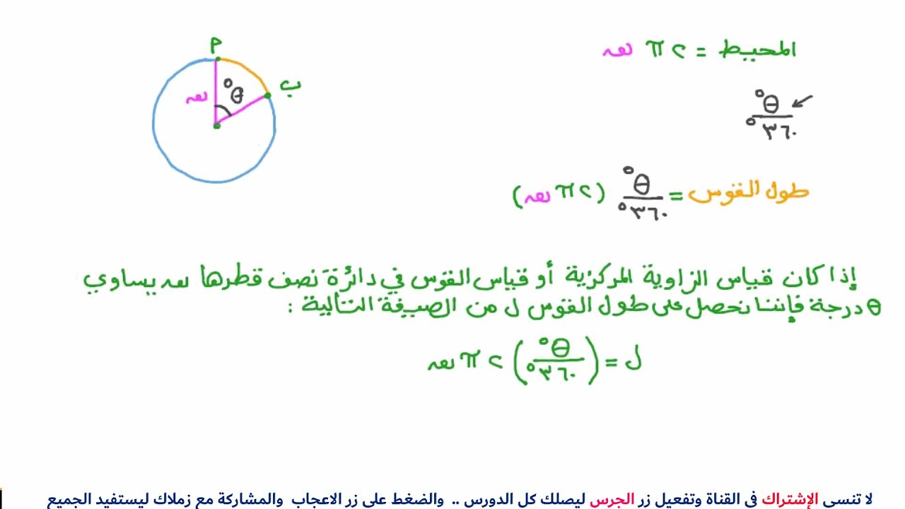 الزوايا المركزية وقياس الأقواس
