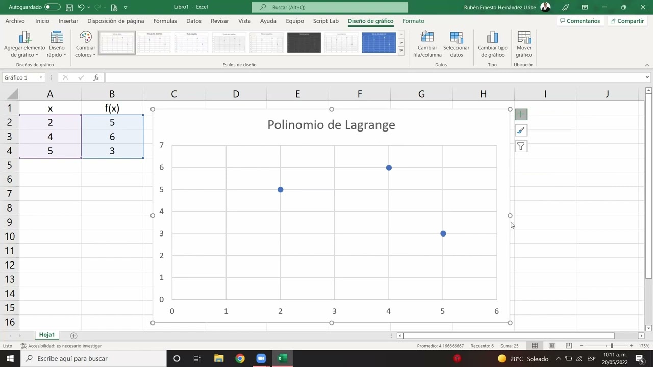 ms excel bivariate data create scatterplot linear... Polinomio de Lagrange en Excel - YouTube