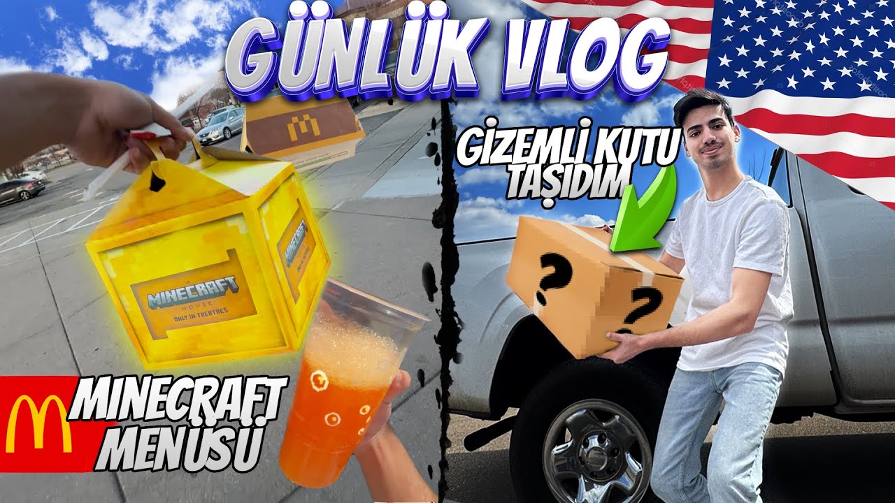 GİZEMLİ KUTU TAŞIDIM !? UBER EATS | KADIN YOLA İŞEDİ 🤮 | MİNECRAFT MCDONALD'S MENÜSÜ |🇺🇸 #GÜNLÜKVLOG