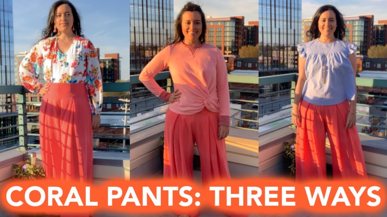 How to Wear Coral Pants  Style Maker Fabrics Spring Style Tour
