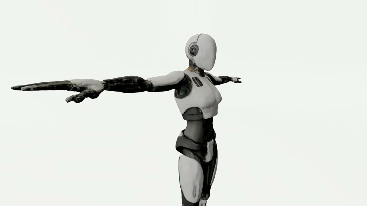 Stunning Female Robot 3D Model  Free Download & Animation Showcase vd 01