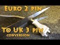 How to convert a European plug to a UK plug | two pin plug to three pin plug