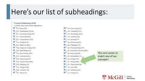 Search module Intermediate video 1 Planning a search with subject headings