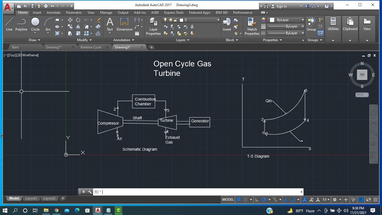 AutoCAD Tutorial on Open Cycle Gas Turbine - Redesign Engineering